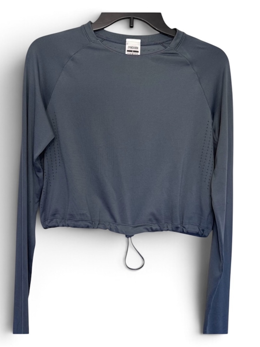 Gymshark Slate Blue Long Sleeve Cropped Workout Top New without tags